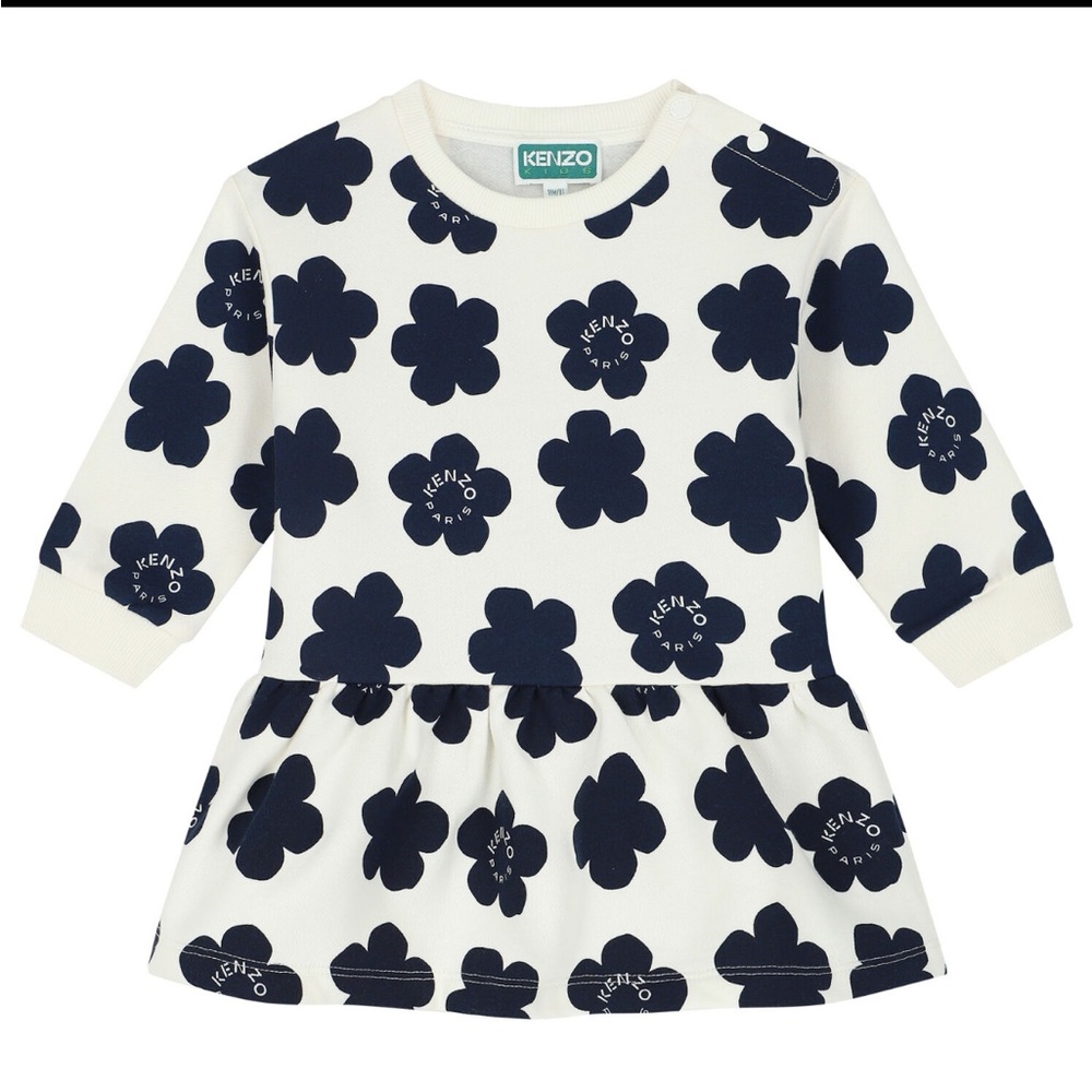 Kenzo White and Black Floral Dress